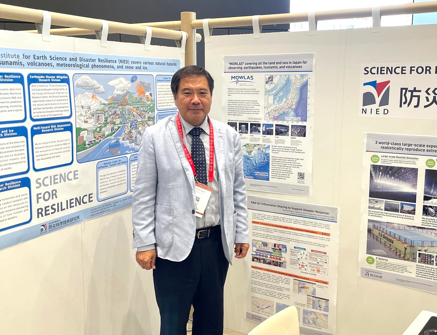 President Kaoru Takara at the NIED booth