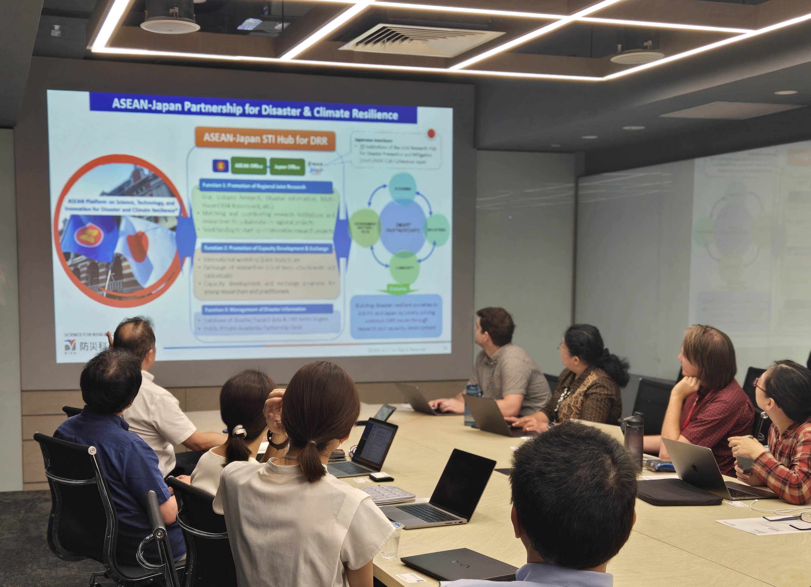 NIED delegates presenting their activities at EOS