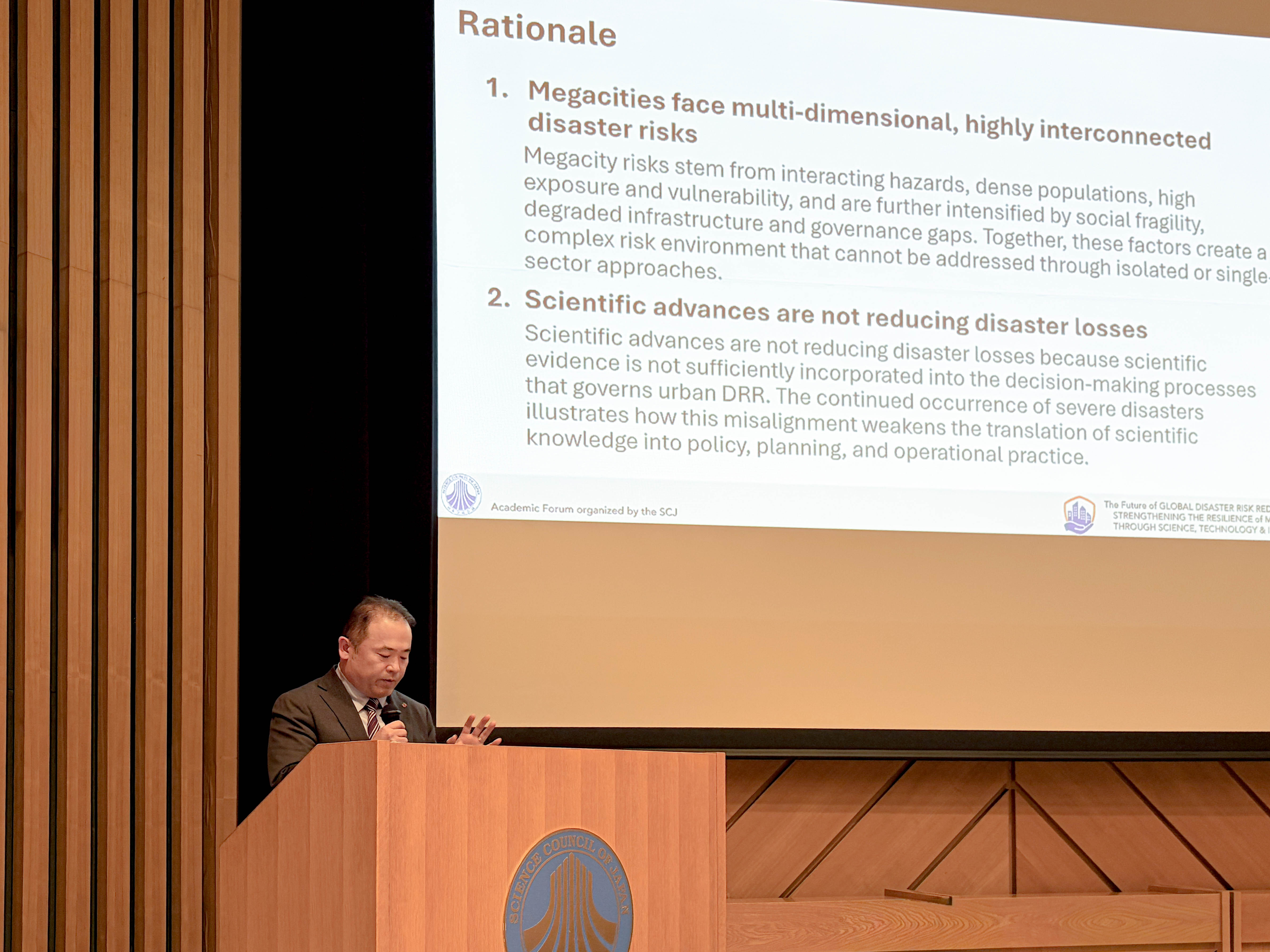 Dr. Matsuura addresses the importance of establishing an STI platform for DRR