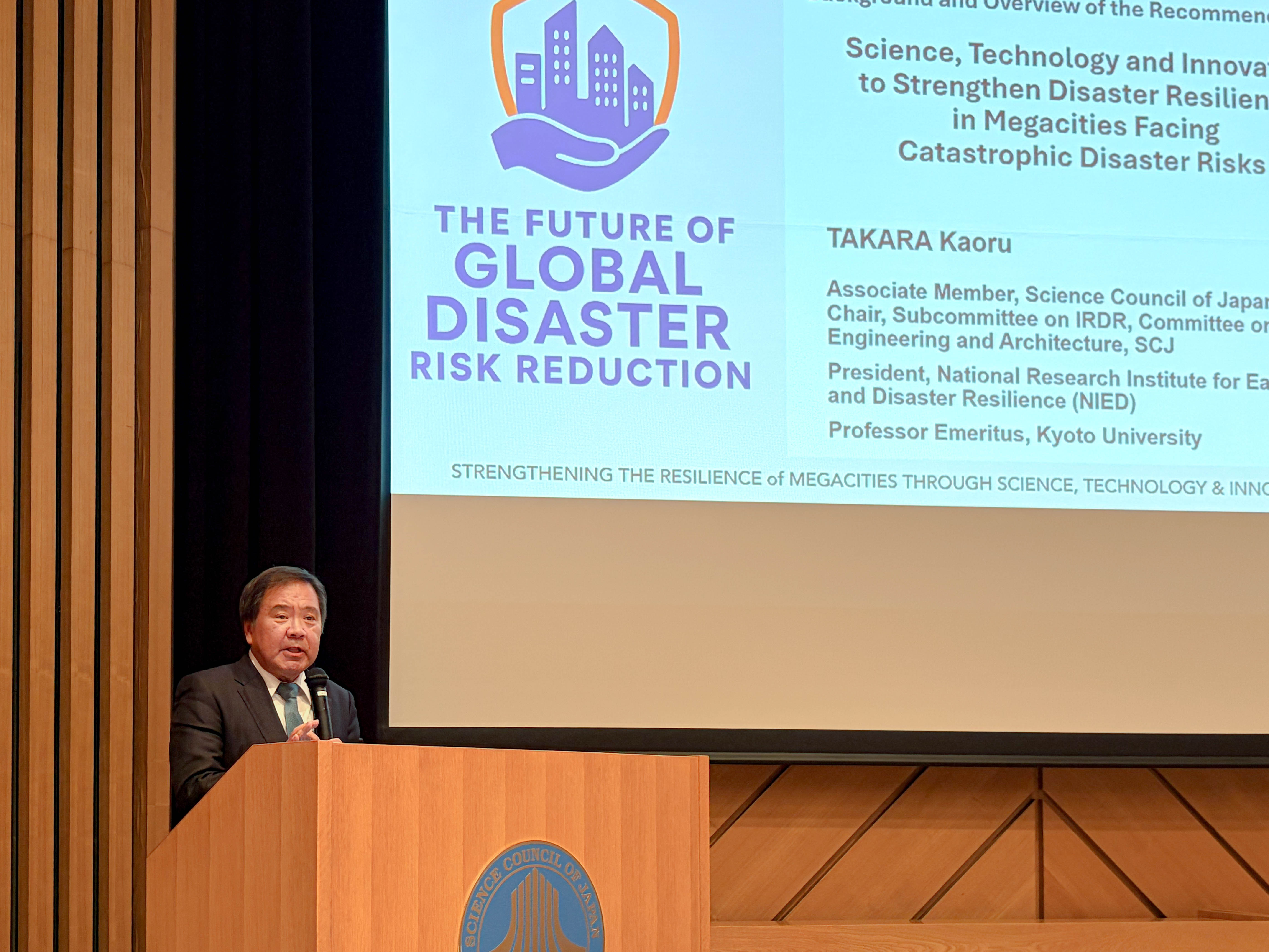 Prof. Takara, NIED President, outlines the rationale and overview of the Recommendation