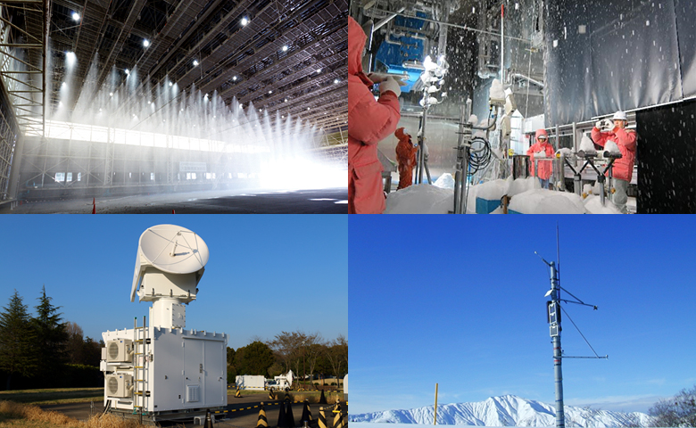 Picture of experimental facilities and meteorological observation radars