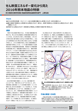 せん断歪エネルギー変化から見た2016年熊本地震の特徴