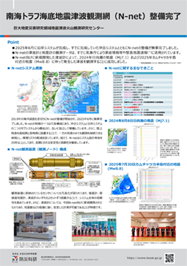 南海トラフ海底地震津波観測網（N-net）整備完了
