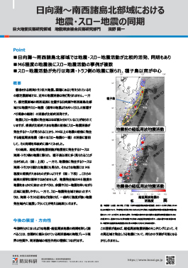 日向灘～南西諸島北部域における地震・スロー地震の同期