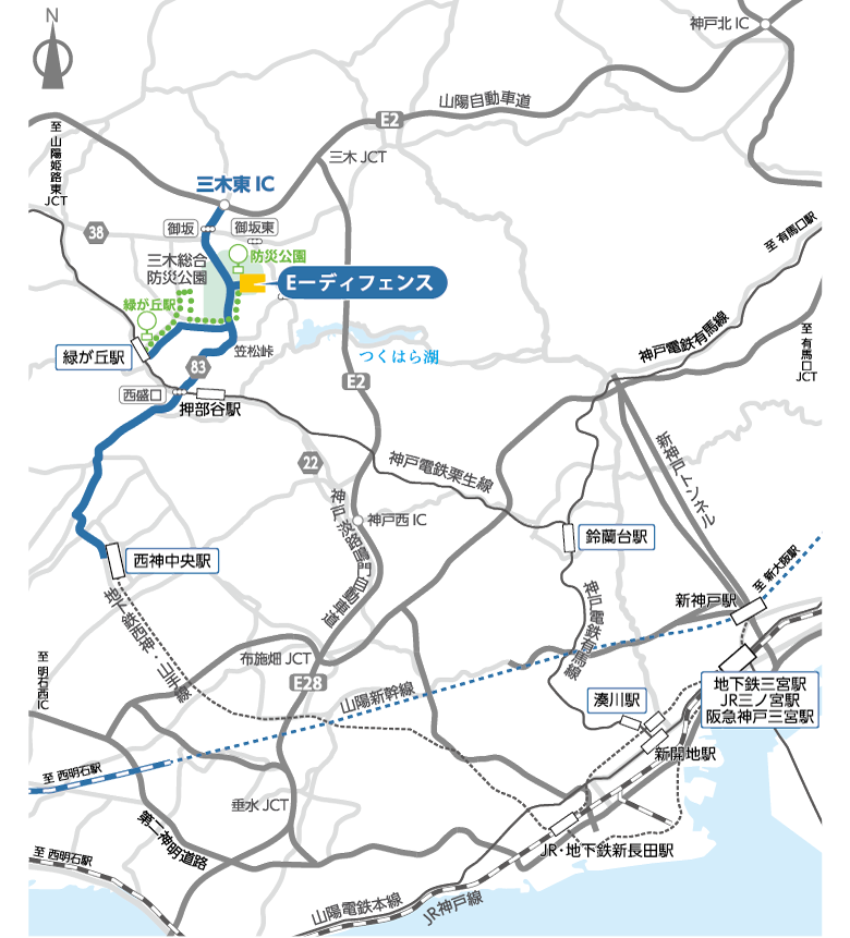 兵庫耐震工学研究センター付近の地図
